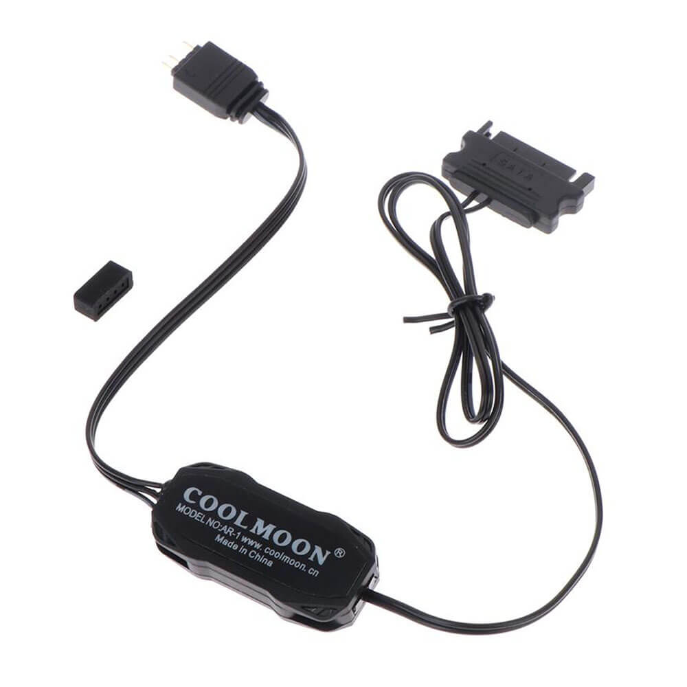 CoolMoon AR-1 5V 3Pin ARGB LED Kontrol Cihazı - Sata 15 Pin Güç - RGB Fan Şerit Led Denetleyici