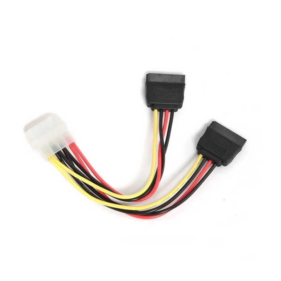 2 Li Sata Power Kablosu 15cm Çoklayıcı Güçlendirilmiş Bakır Kablo
