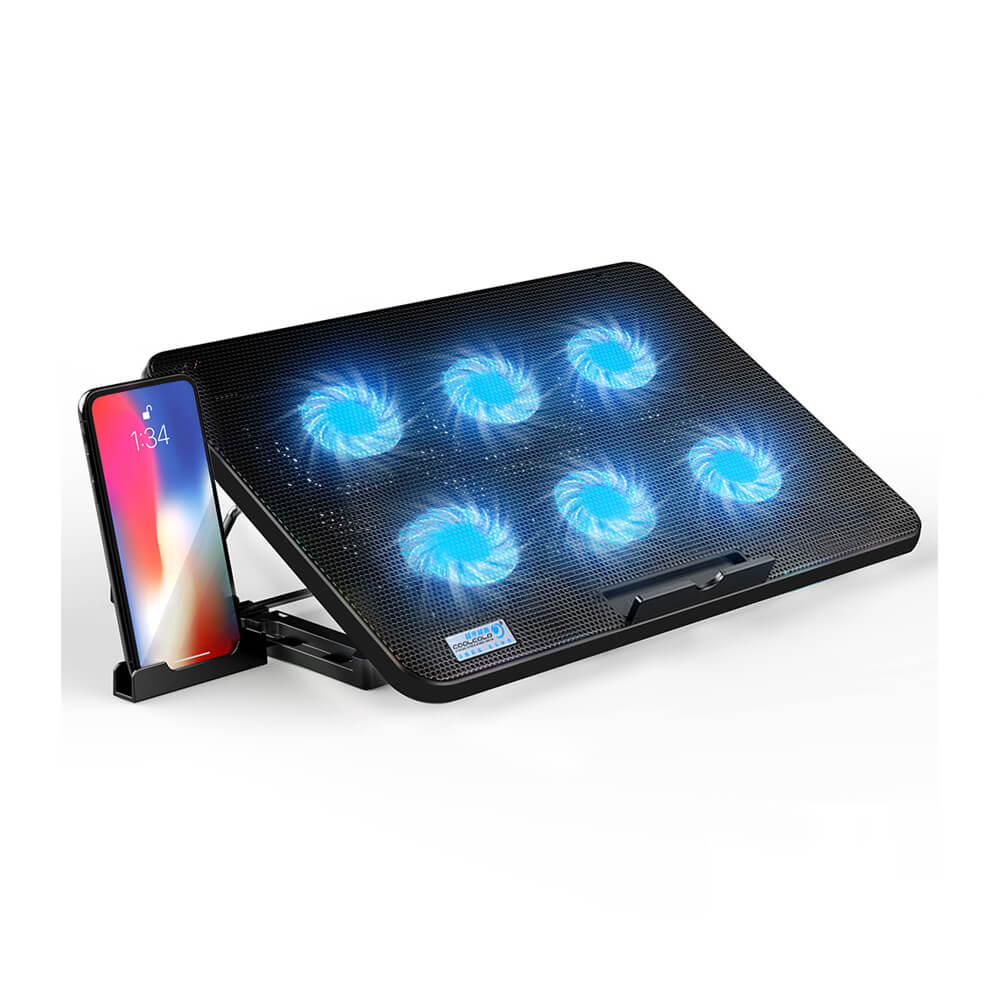 Oyuncu Notebook Soğutucu Stand 6 Fanlı Kademeli Telefon Tutuculu