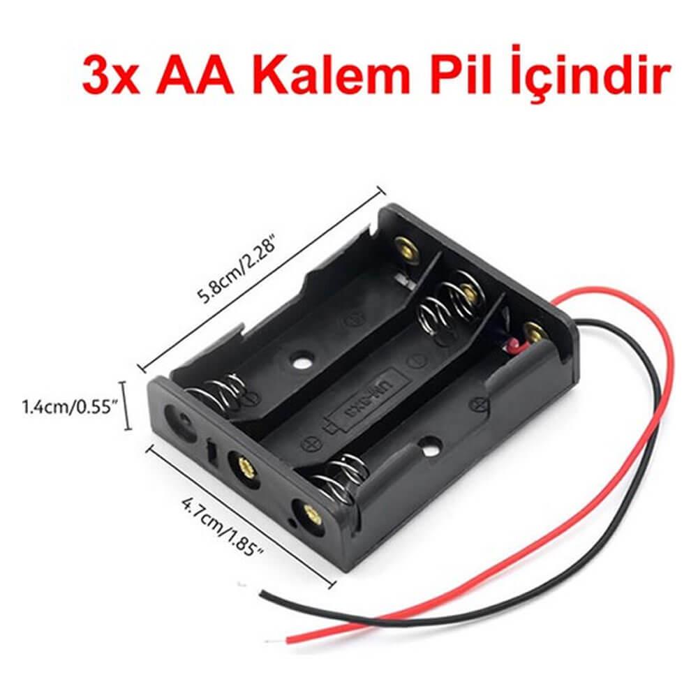 3'Lü Aa Pil Yuvası Kalem Pil
