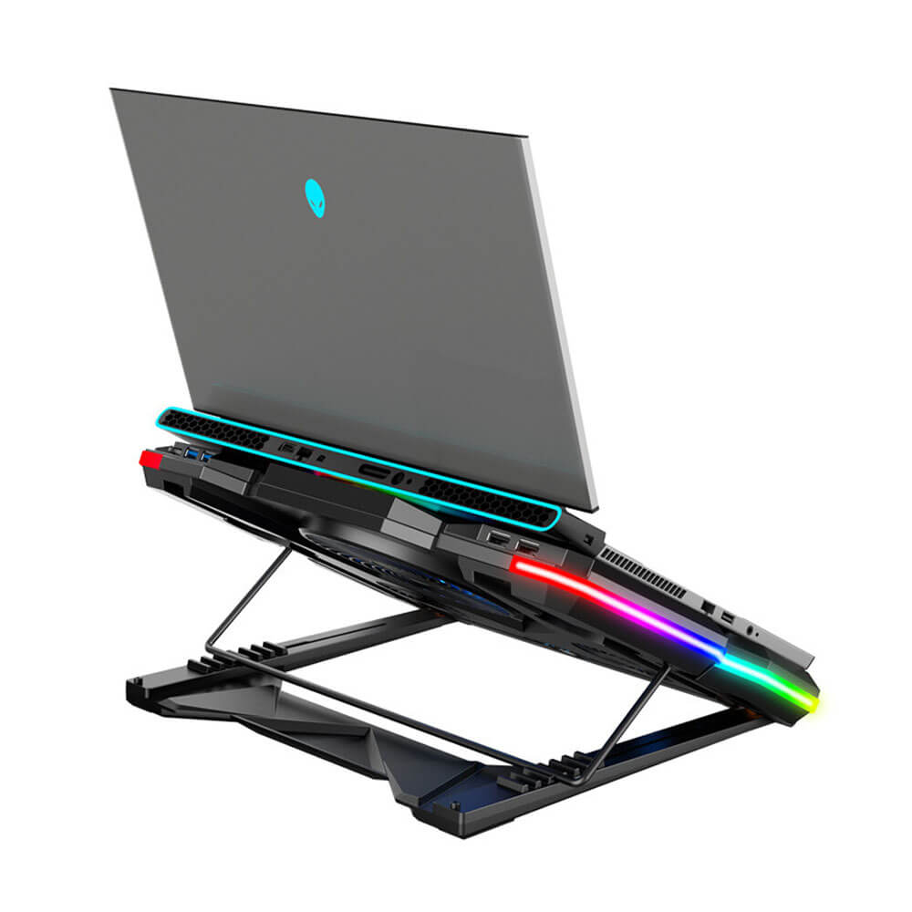 Telefon Tutuculu RGB Işıklı LCD Ekranlı 5 Fanlı Notebook Soğutucu