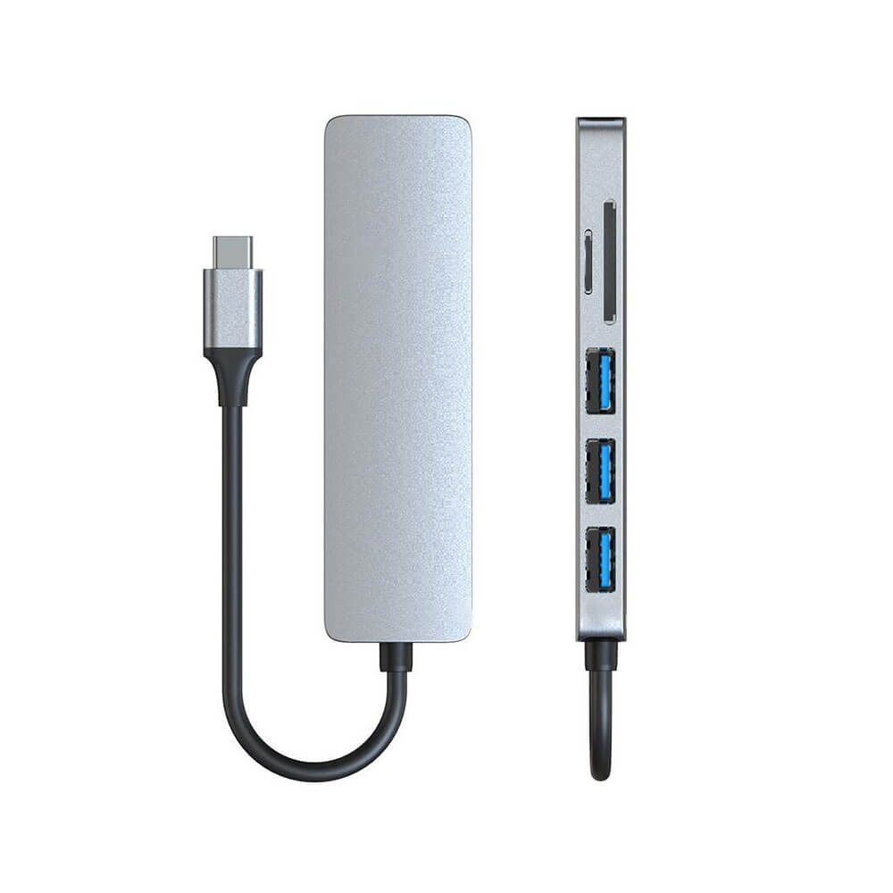TYPE-C to Hdmi 4K@30Hz Kablo + SD/ TF Kart Okuyucu + USB3.0 + USB2.0 Çevirici Dönüştürücü Adaptör