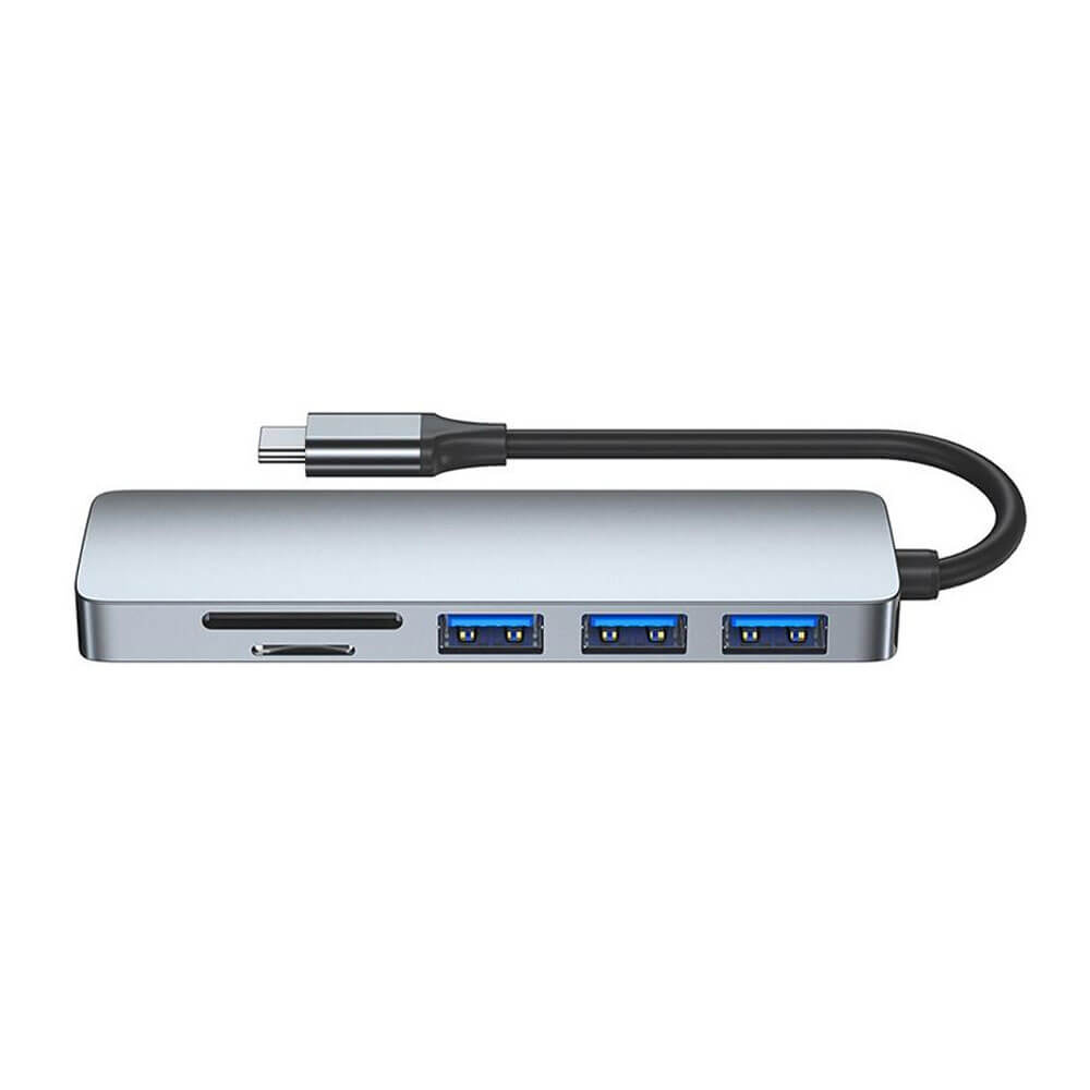 TYPE-C to Hdmi 4K@30Hz Kablo + SD/ TF Kart Okuyucu + USB3.0 + USB2.0 Çevirici Dönüştürücü Adaptör