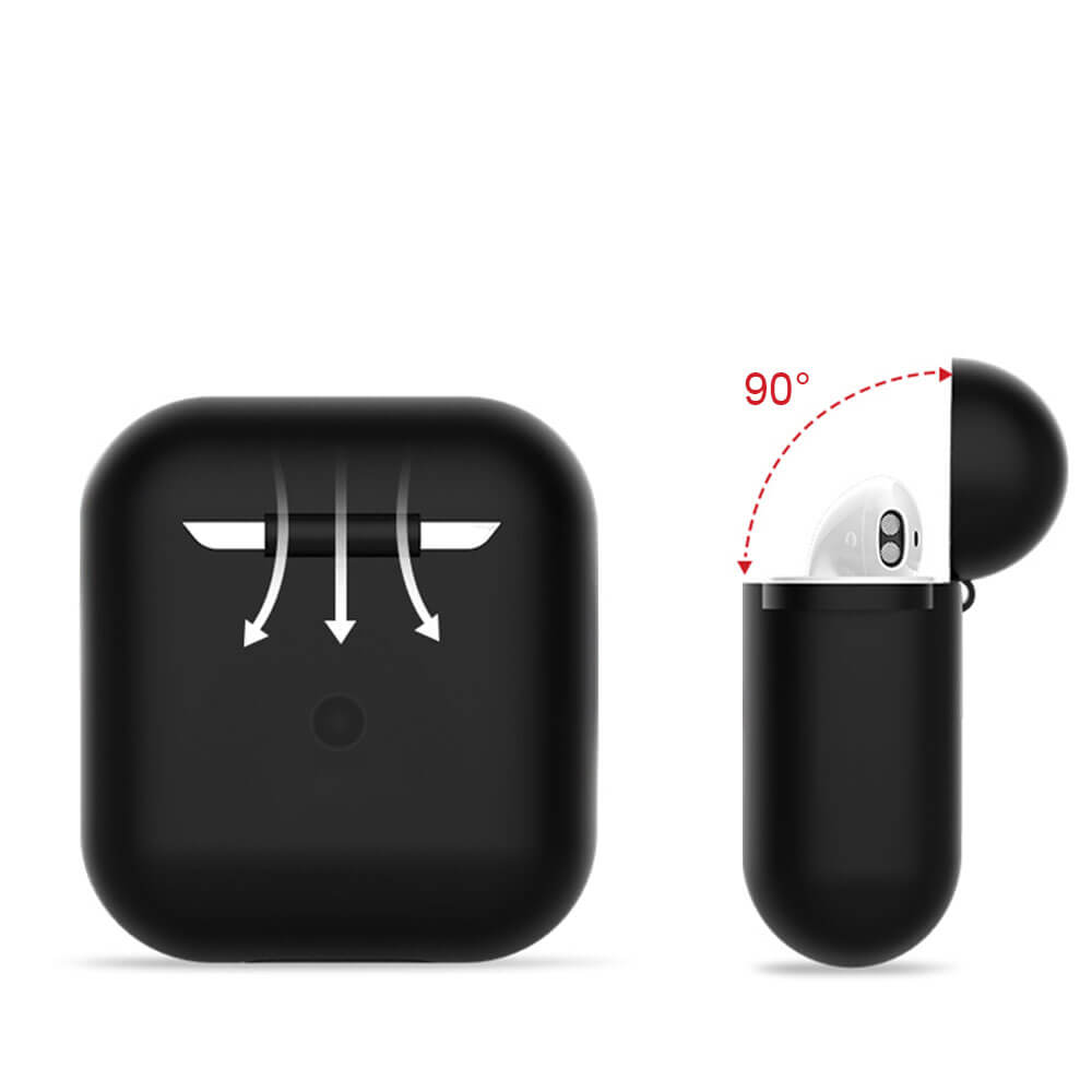 Airpods Silikon Kılıf 1 ve 2 Nesil Uyumlu - Siyah - AP4