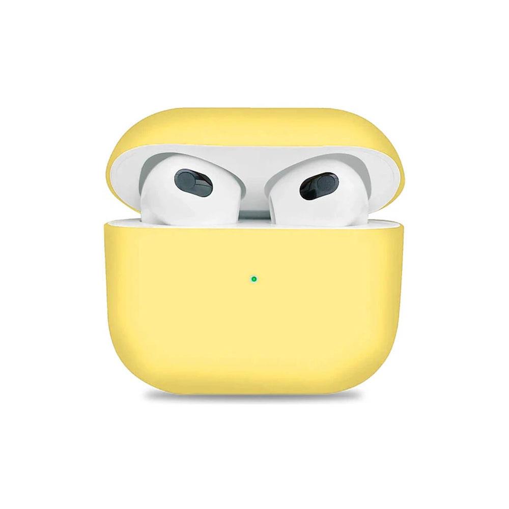 Apple Airpods 3 Koruyucu Kılıf - 3. Nesil Silikon Kulaklık Koruma Kılıfı - Sarı