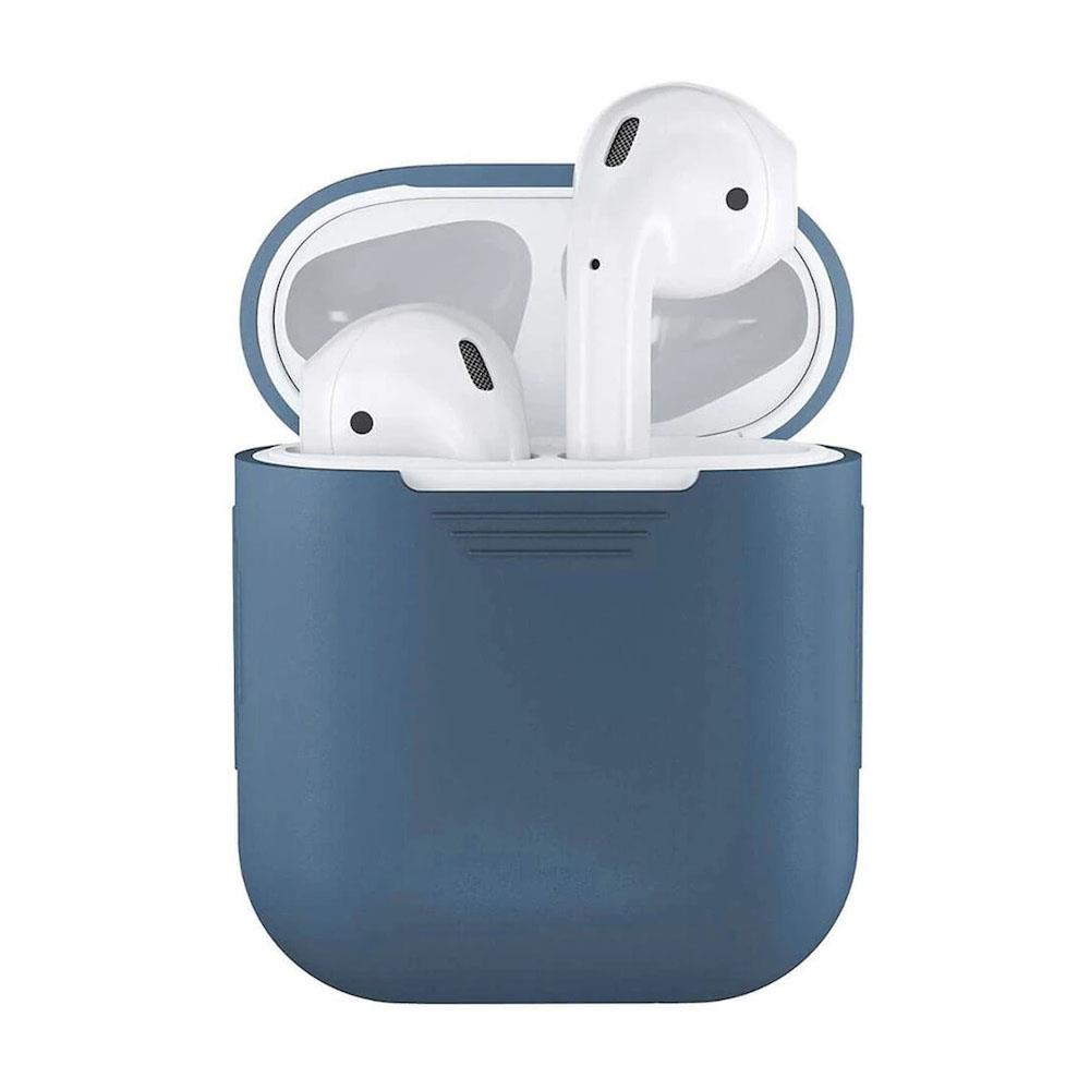 Apple Airpods 1. Ve 2. Nesil Uyumlu Silikon Koruma Kılıfı - Silikon Koruyucu Kılıf - Mavi - AP1
