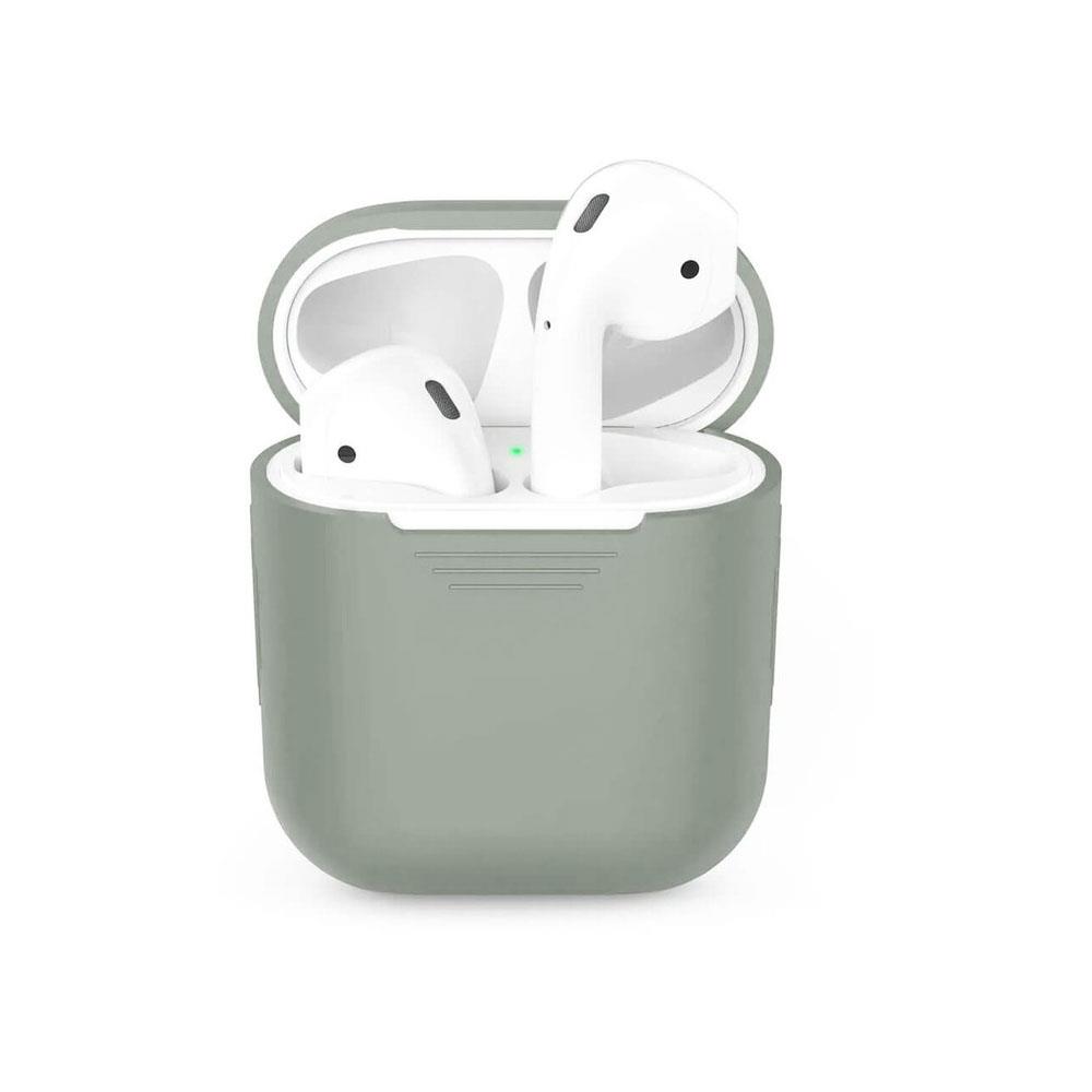Apple Airpods 1. Ve 2. Nesil Uyumlu Silikon Koruma Kılıfı - Silikon Koruyucu Kılıf - Gri - AP1