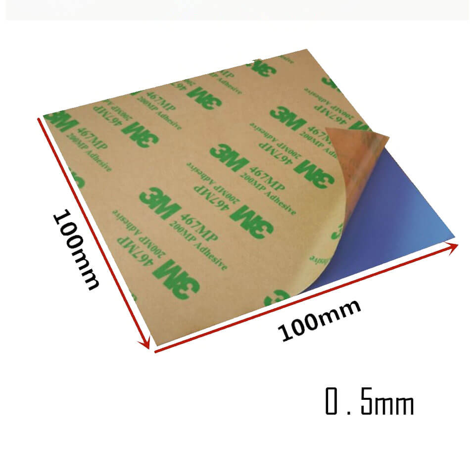 0.5mm 10x10cm Chipset Soğutucu Termal Pad Ped Tek Taraflı Yapışkanlı Mavi 3.6w/mK