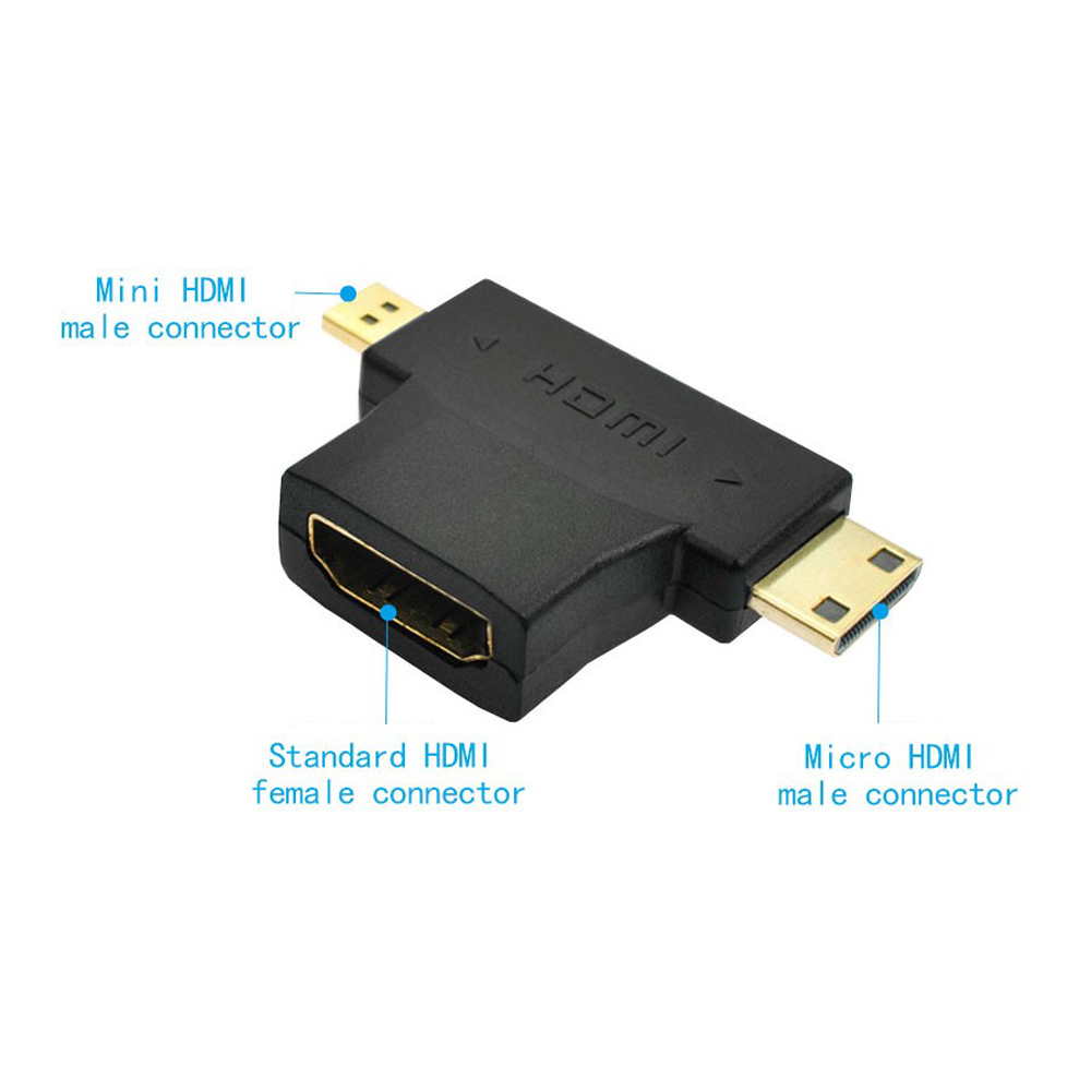Mini Hdmı Micro Hdmı Ve Hdmı Çevirici Dönüştürücü Adaptör 3 In 1
