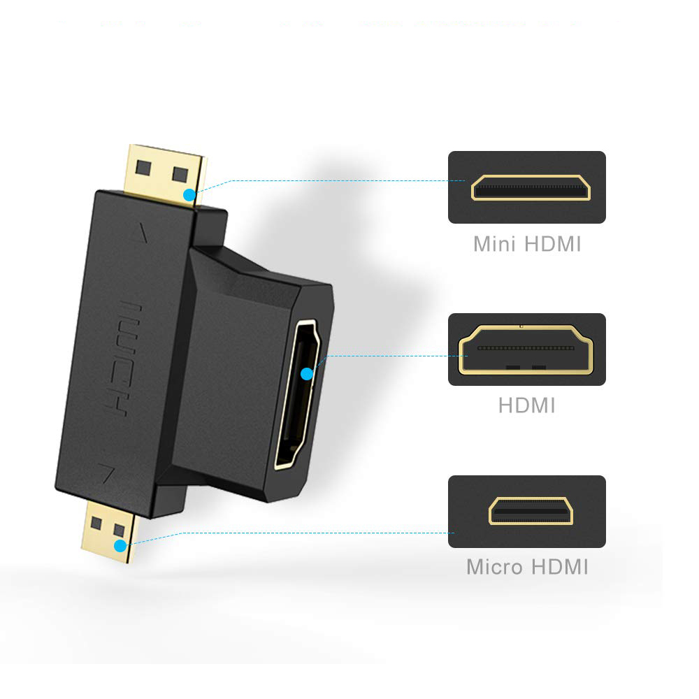 Mini Hdmı Micro Hdmı Ve Hdmı Çevirici Dönüştürücü Adaptör 3 In 1