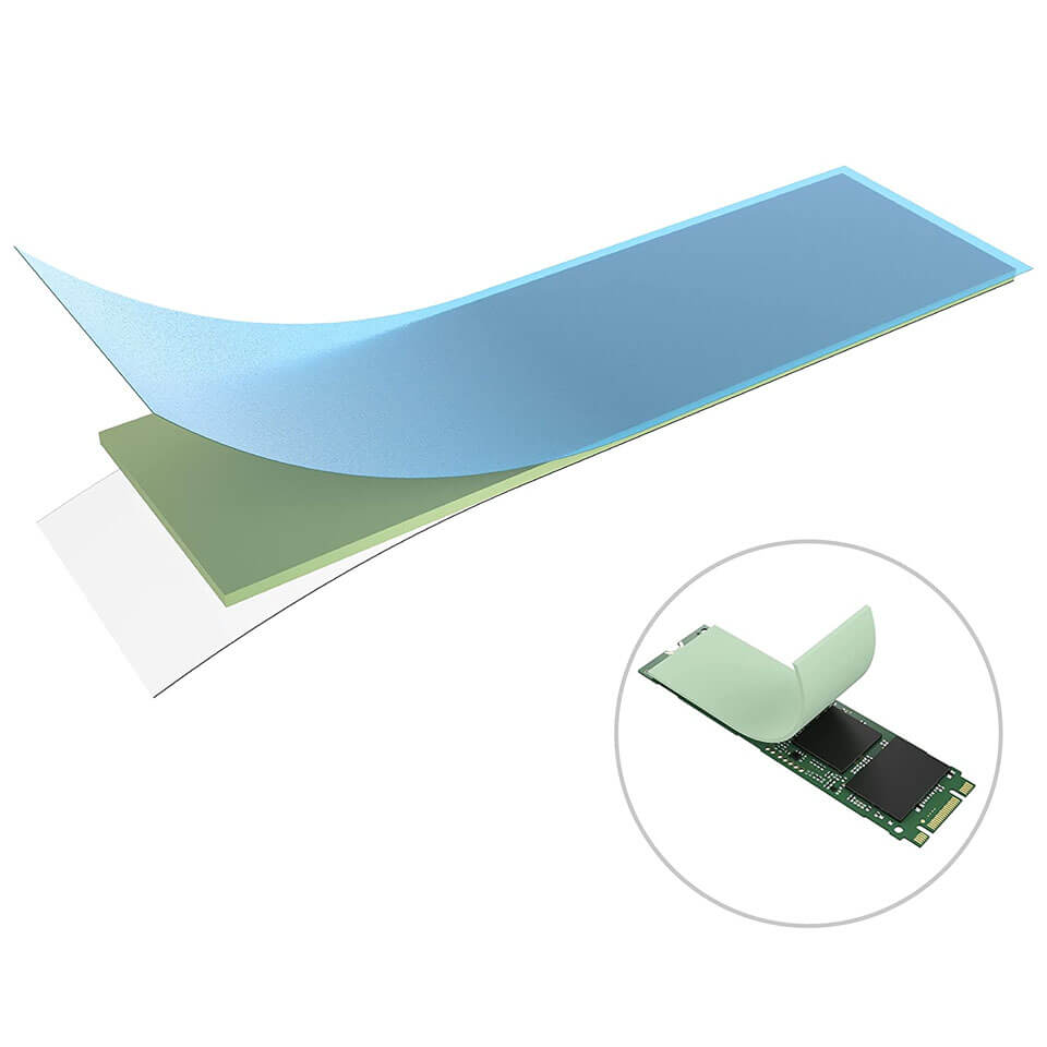 1mm 22x70mm Termal Pad M2 Ssd Chipset Soğutucu 7x2cm Silikon İletken Yeşil 6w/mk - TP28