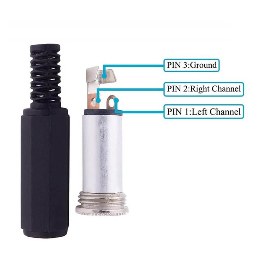 3.5mm Stereo Dişi Jack Ses Kablosu Konnektörü - YH5