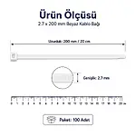 20Cm Kablo Bağı Cırt Kelepçe Kablo Toplama 100 Lü Paket Beyaz
