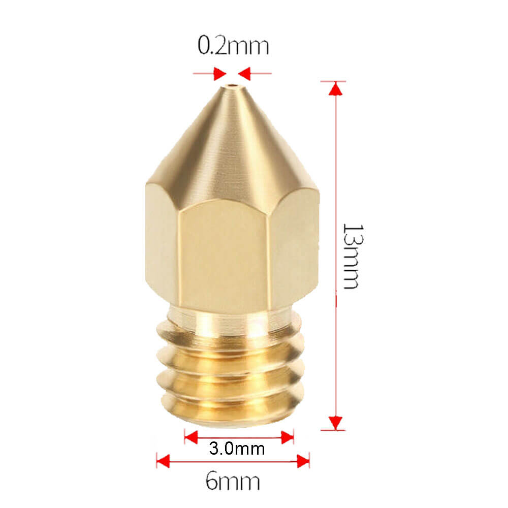 3D Yazıcı MK8 Extruder 3.0mm/ 0.2mm Baskı Kafası Nozzle - GD8- ok