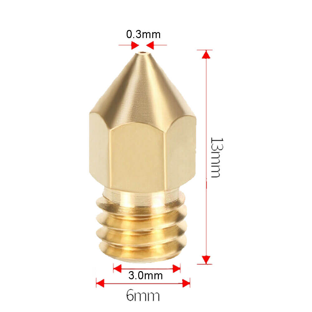 3D Yazıcı MK8 Extruder 3.0mm/ 0.3mm Baskı Kafası Nozzle - GD9