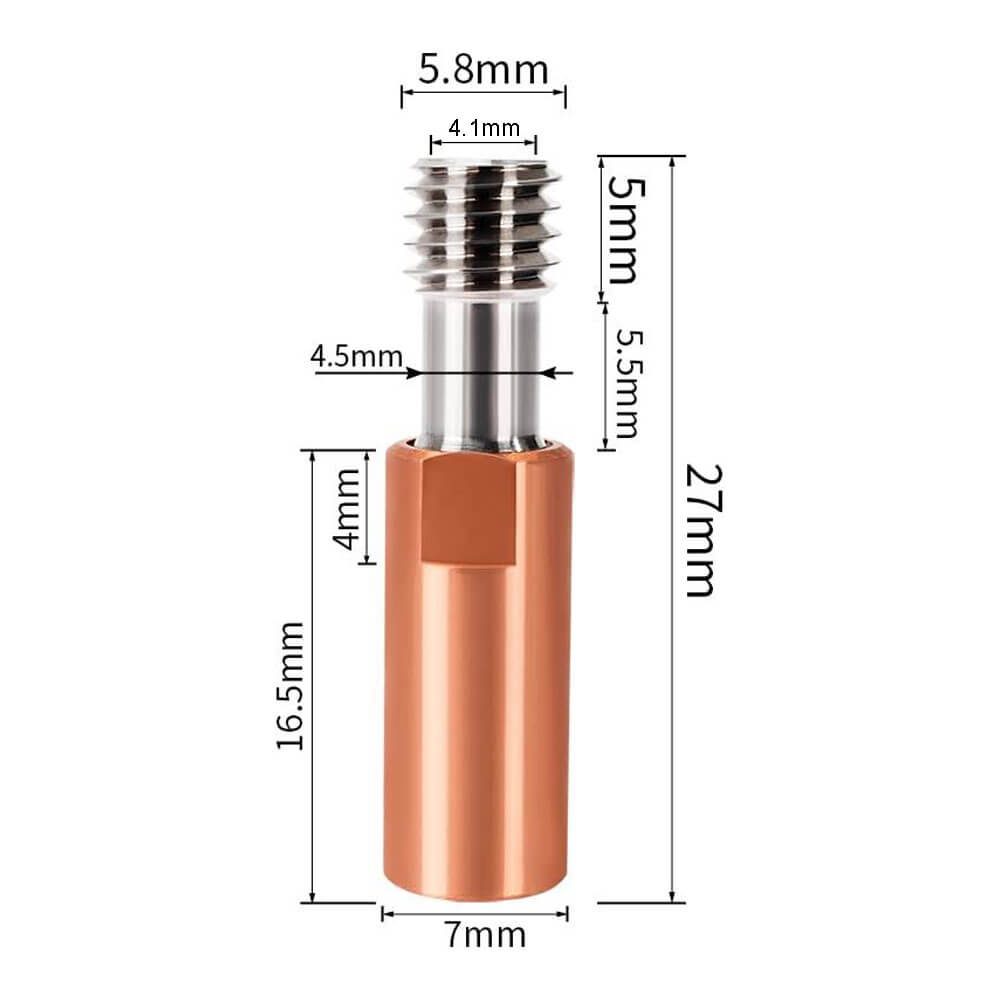 3D Yazıcı Titanyum Alaşımlı Barel Ender3 Hotend 4.1mm Flement Metal Boru Boğazı M6 - GD13