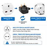 İngiliz Dubai Hong Kong Fiş Adaptör Çevirici - İngiliz-Türk Dönüştürücü Priz Adaptör