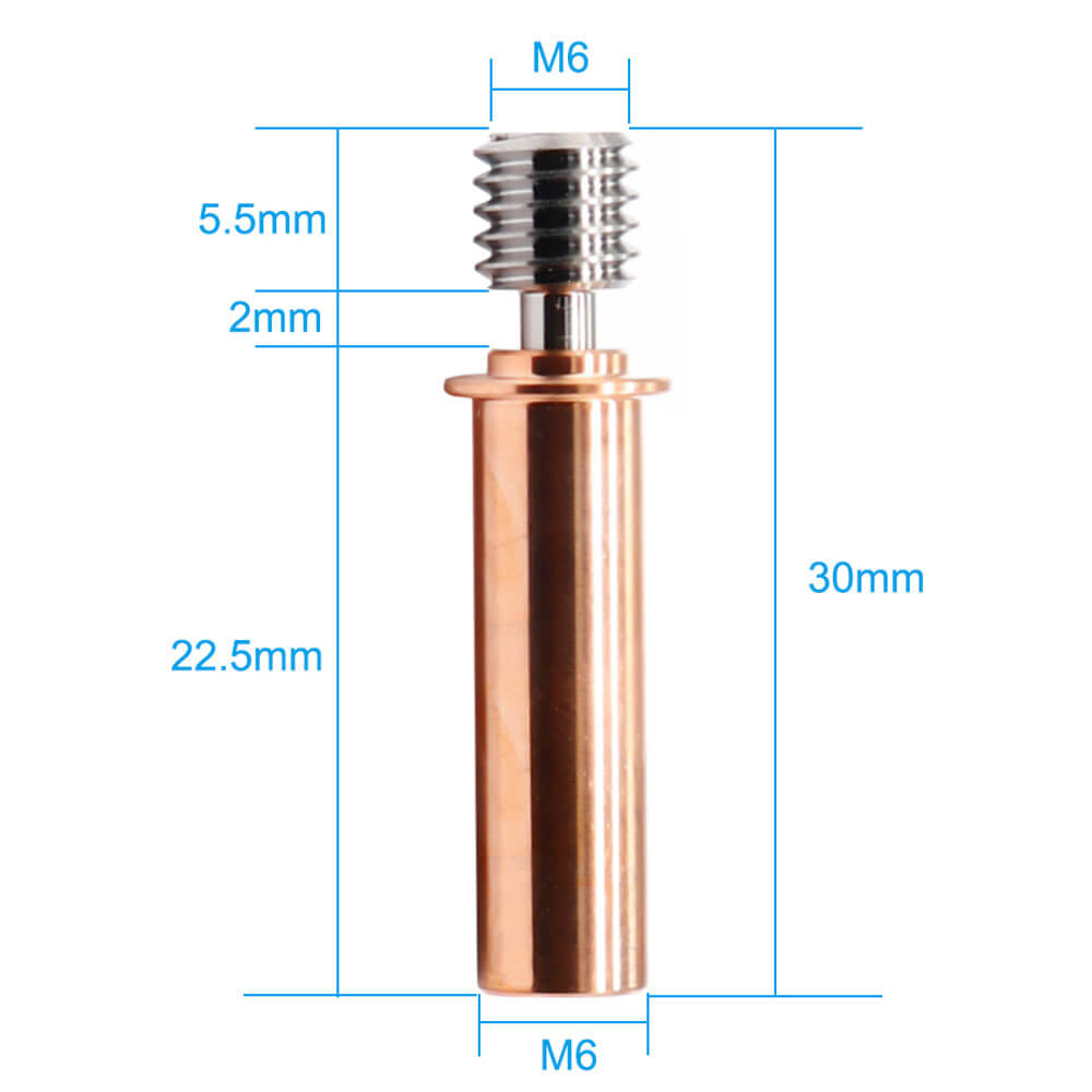 3D Yazıcı Titanyum Alaşımlı Barel CR-6 SE Hotend 1.75mm Flement Metal Boru Boğazı - GD15