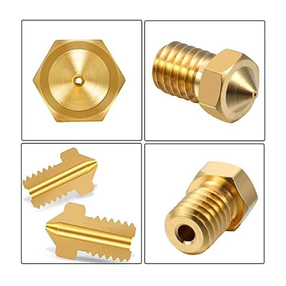 3D Yazıcı Extruder M6 1.75mm/ 0.8mm V5/V6 Pirinç Nozzle Baskı Kafası - GD21