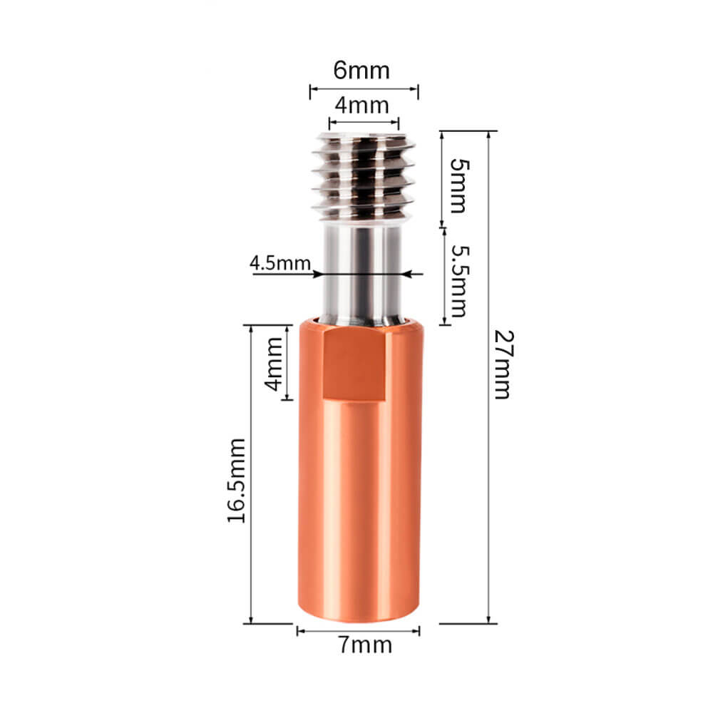 MK8/CR10 Titanyum Alaşımlı Barel - M7x27mm - 4.1mm - GD31