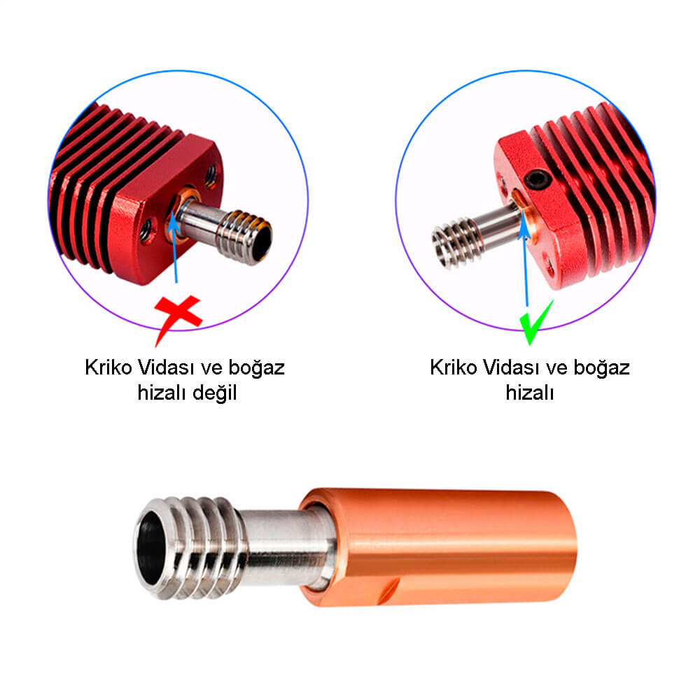 MK8/CR10 Titanyum Alaşımlı Barel - M7x27mm - 4.1mm - GD31