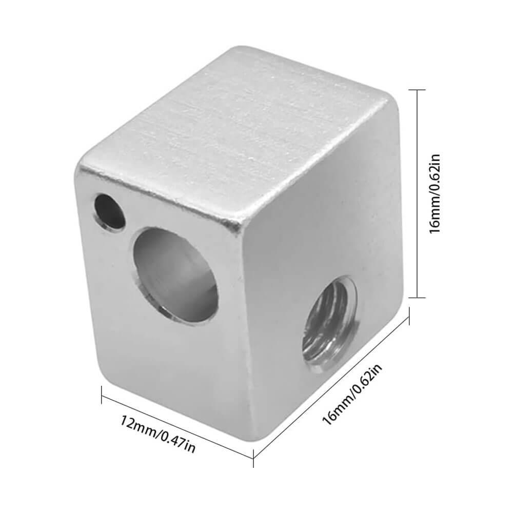 3D Yazıcı E3D V5 Isıtıcı Blok Baskı Kafası J Kafa 16x16x12mm Alüminyum Blok - GD46