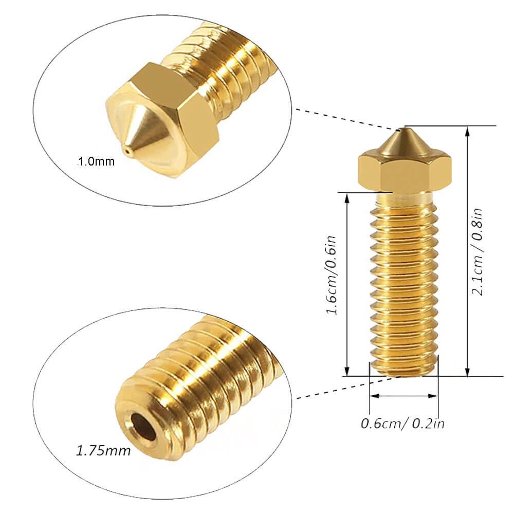 3D Yazıcı Extruder M6 Filament 1.75mm/ 1.0mm Baskı Kafası Volkan Nozzle - GD56