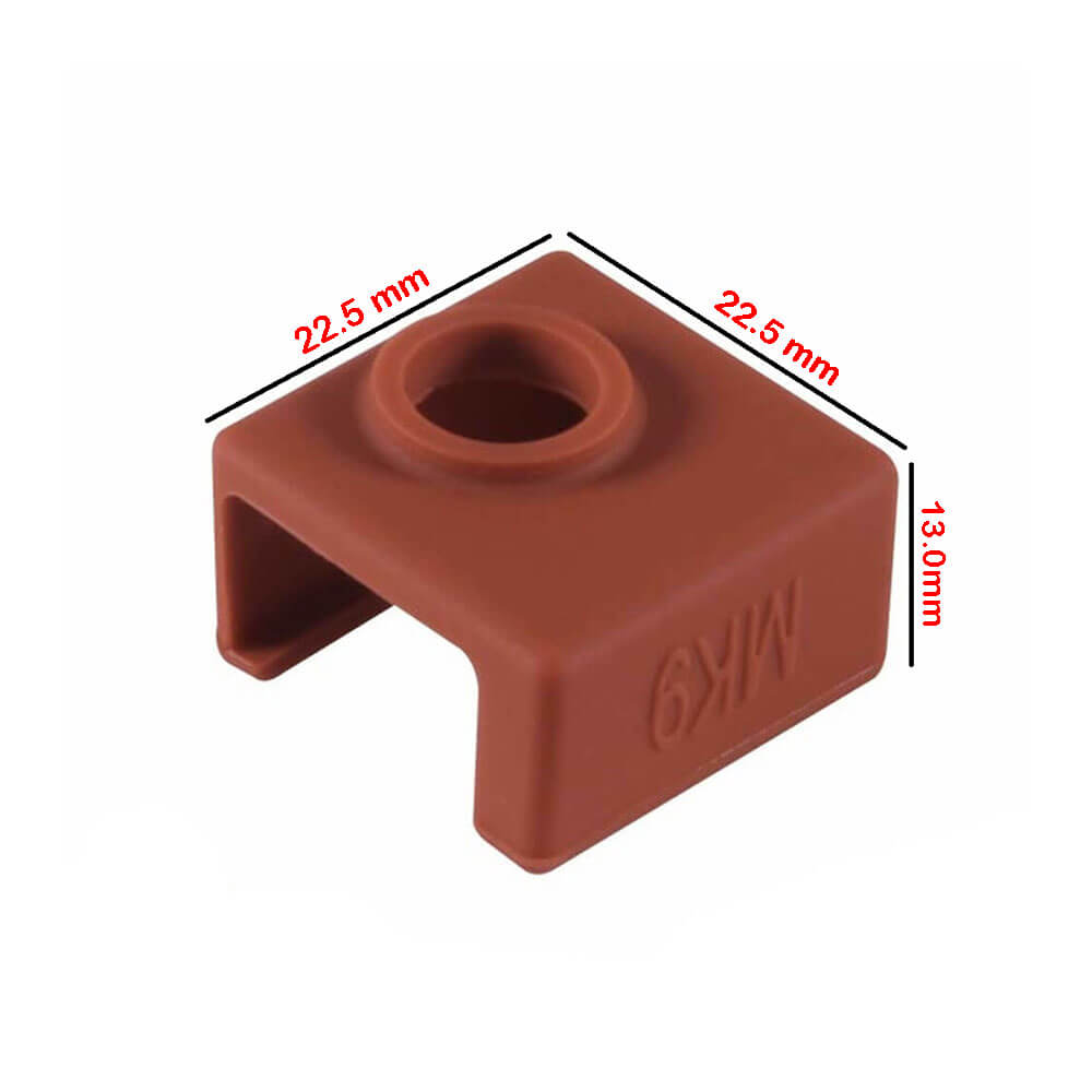 E3D-V6 Geliştirilmiş Yüksek Sıcaklığa Dayanıklı MK8/MK9 Alüminyum Isıtıcı Blok Silikon Kılıfı - Kırmızı - GD69