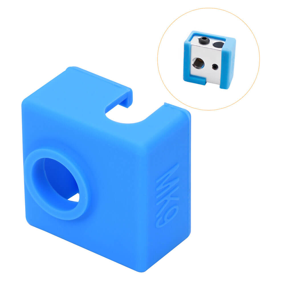 E3D-V6 Geliştirilmiş Yüksek Sıcaklığa Dayanıklı MK8/MK9 Alüminyum Isıtıcı Blok Silikon Kılıfı - Mavi - GD70