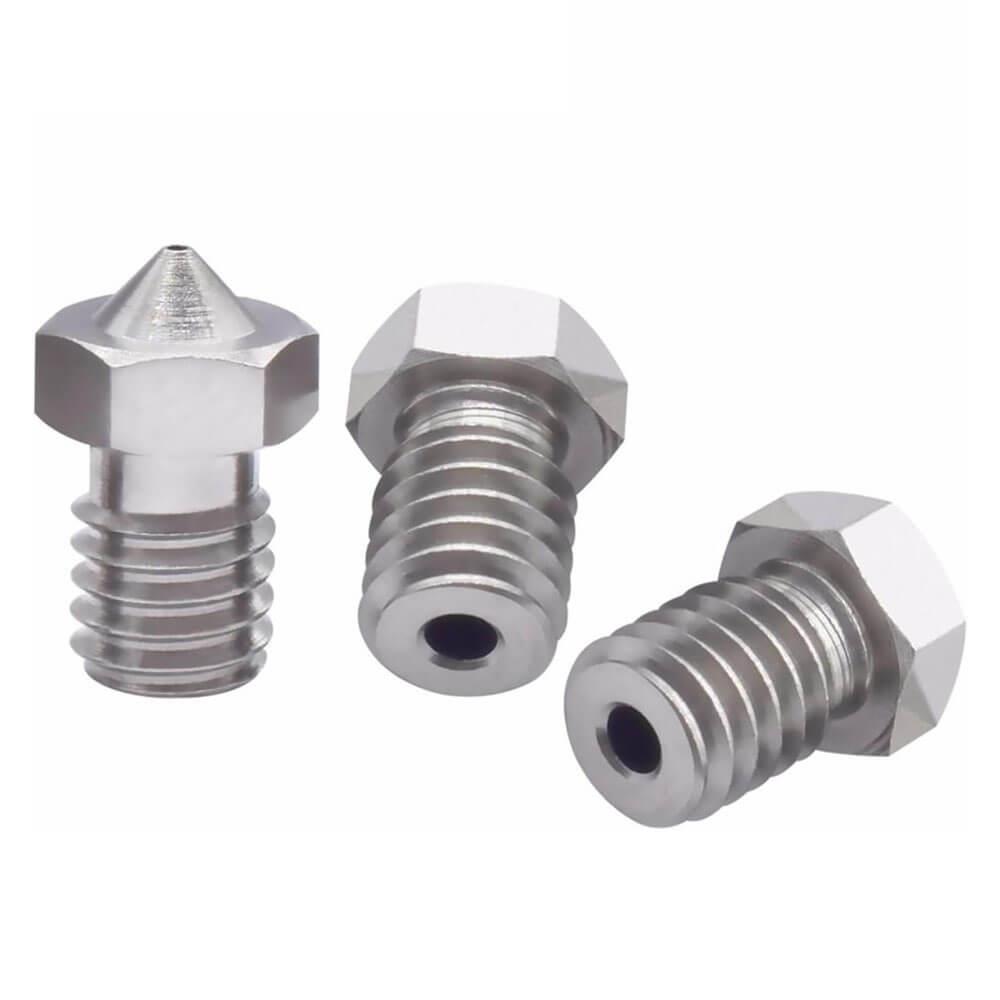 3D Yazıcı E3D V5-V6 MK8 Extruder 1.75mm/0.6mm Paslanmaz Çelik Nozzle M6 - GD109