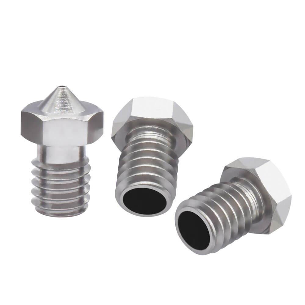 3D Yazıcı E3D V5-V6 MK8 Extruder 3mm/0.4mm Paslanmaz Çelik Nozzle M6 - GD112