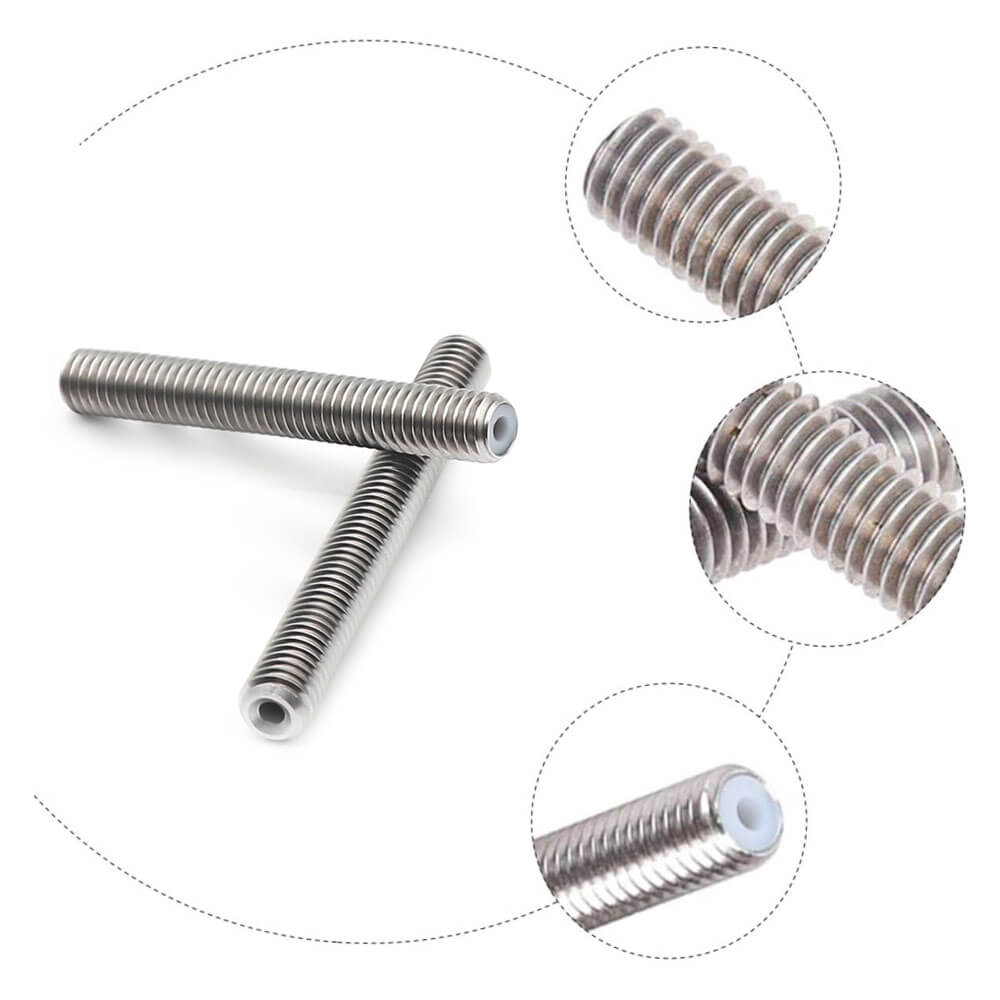3D Yazıcı M6 Boğaz PTFE Boru Paslanmaz Çelik MK8 Besleme Tüpü Memesi Boğazı 30x6mm - GD117