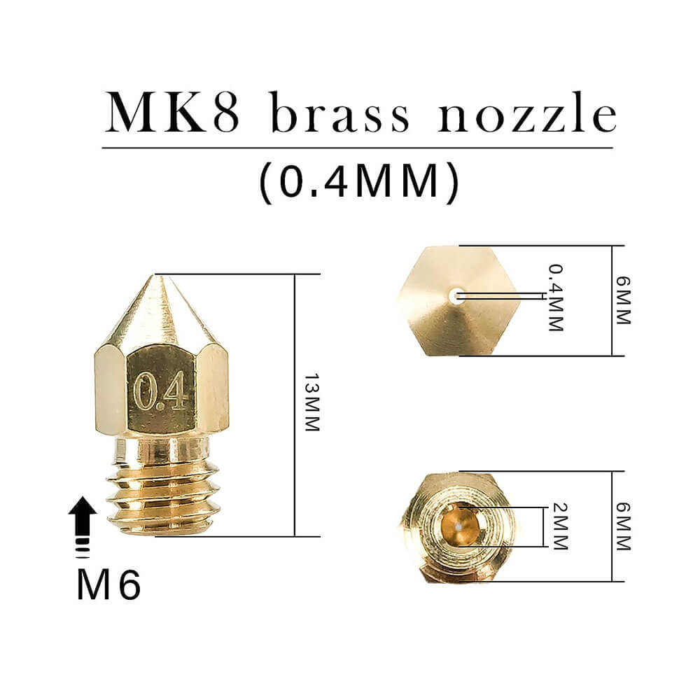3D Yazıcı MK8 Extruder 0.4mm Nozzle Hotend Filament Isıtıcı Blok Silikon Kılıf Termistör Seti - GD115