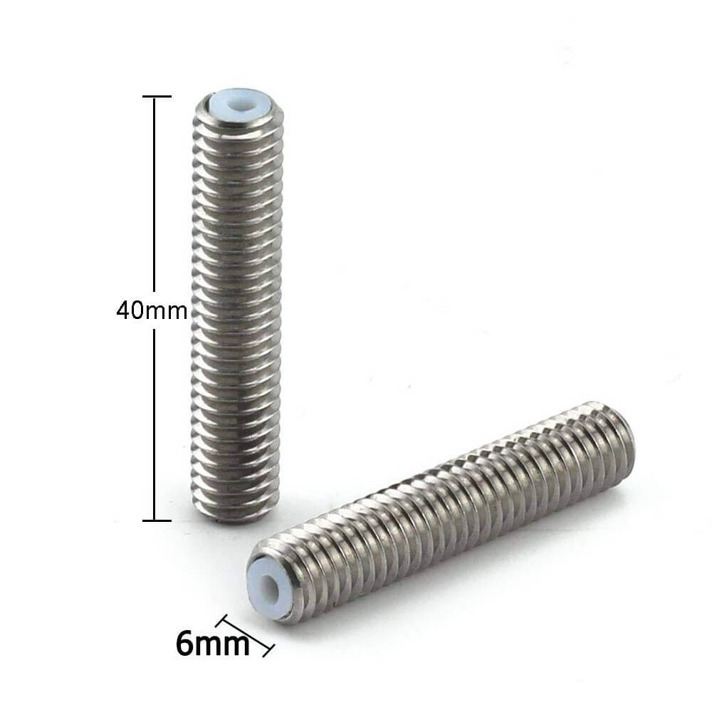 3D Yazıcı M6 Boğaz PTFE Boru Paslanmaz Çelik MK8 Besleme Tüpü Memesi Boğazı 40x6mm - GD118