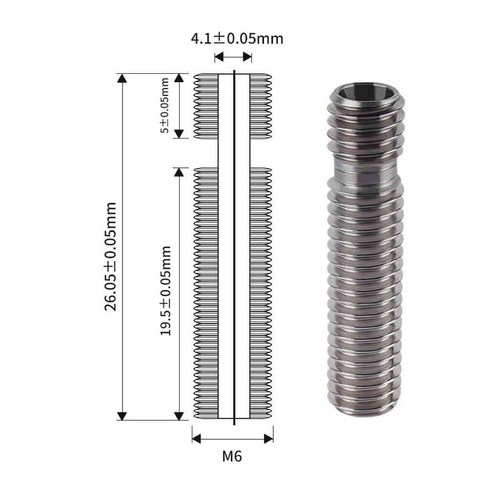 3D Yazıcı E3D V5 M6x26mm Barel - 4.1mm E3D V5 Uyumlu - GD121