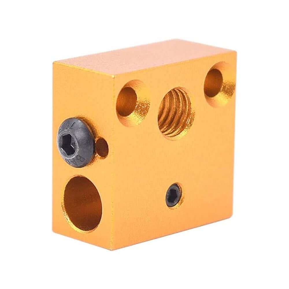 3D Yazıcı CR10 Isıtıcı Blok MK7/MK8 Baskı Kafası Bakır Renk Alüminyum Blok - GD126