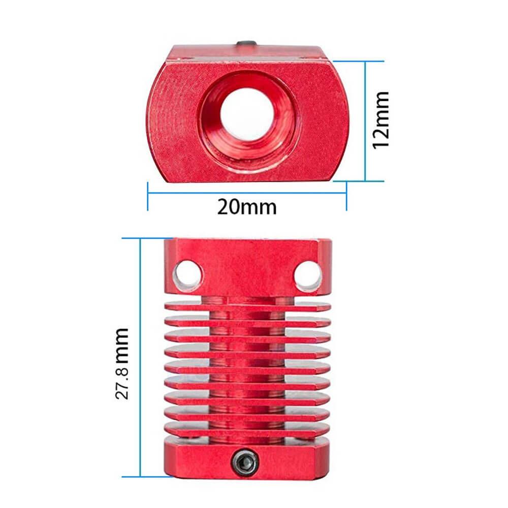 3D Yazıcı Isıtma Bloğu Ender-3/Ender-3 Pro/Ender-3 V2/Ender-5/CR-10 Serisi Baskı Kafası Isıtma Alüminyum Blok - Kırmızı