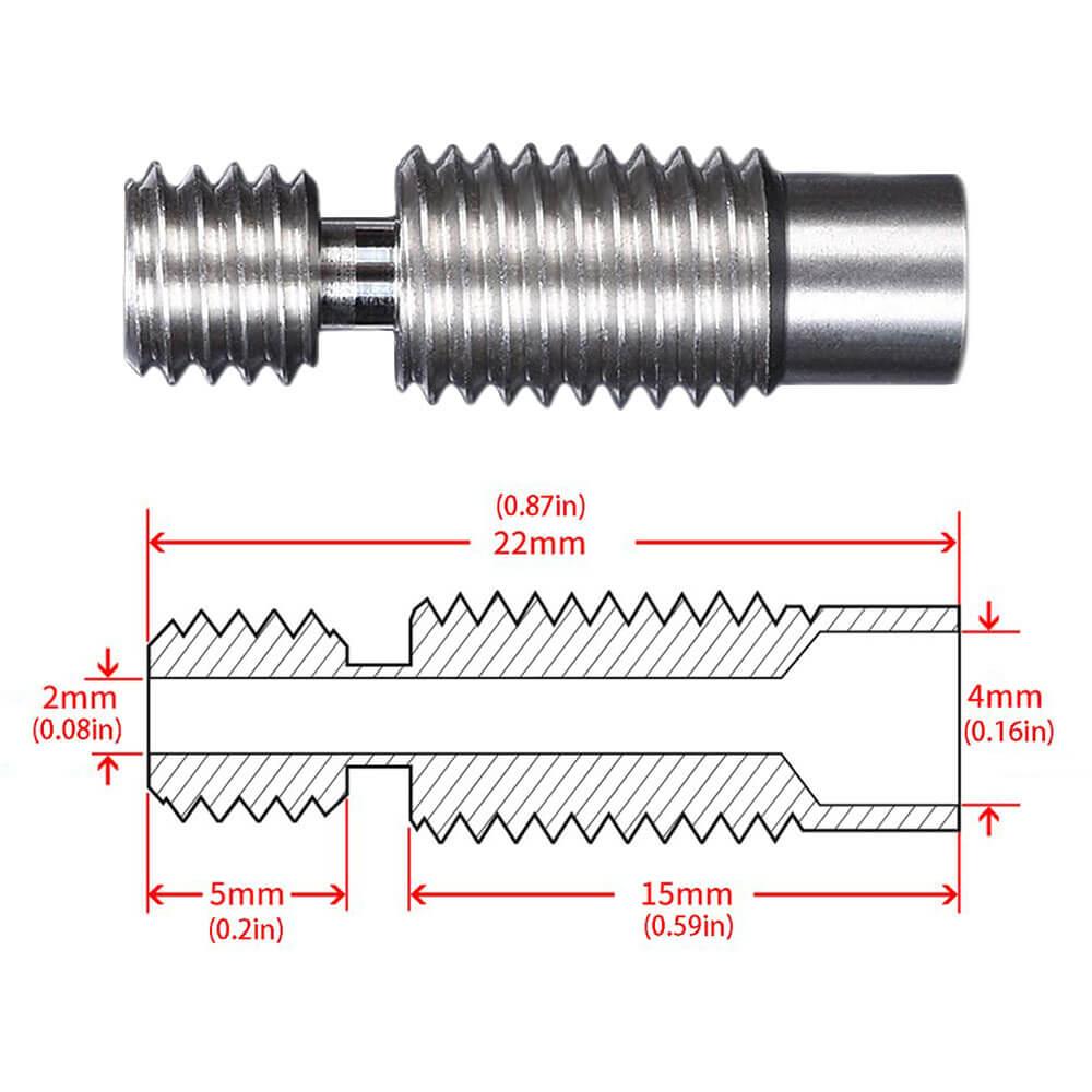 3D Yazıcı E3D V5 M6X26Mm Barel - 3Mm All Metal - GD138