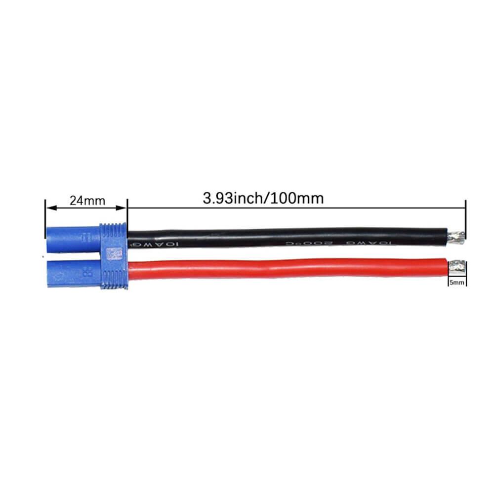 Lipo Pil EC5 Erkek Konnektör - 13cm 10AWG-GF22