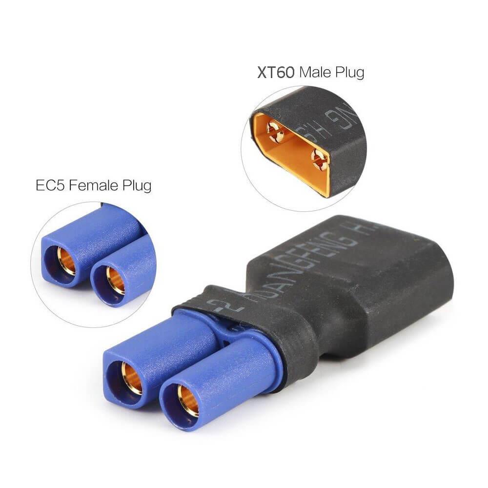 Xt60 Fiş Erkek To Ec5 Fiş Dişi Konnektör Kablosuz Adaptör Rc Lipo Pil
