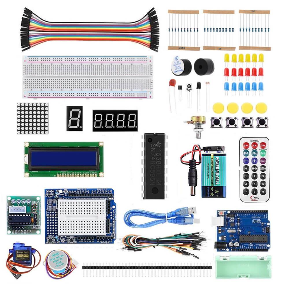 Arduino Uno R3 Başlangıç Eğitim Seti Kiti - Kutulu - 33 Parça 103 Adet