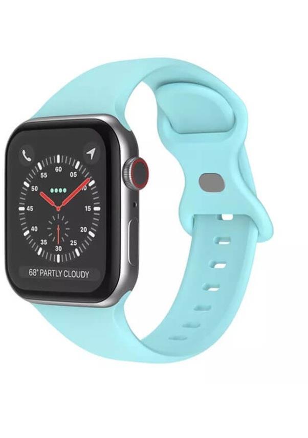 Apple Watch 1, 2, 3, 4, 5, 6, 7, Se Silikon Kordon Kayış - S-m Beden 42/44/45mm - Açık Mavi - Apple Watch BW2