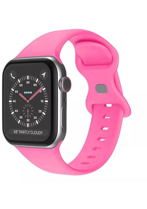 Apple Watch 1, 2, 3, 4, 5, 6, 7, Se Silikon Kordon Kayış - S-m Beden 42/44/45mm - Pembe - Apple Watch BW2