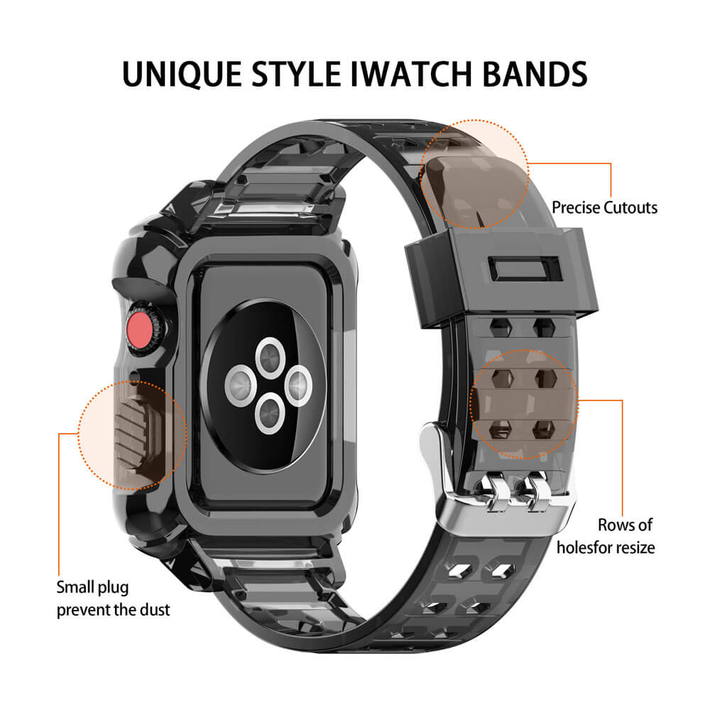 Apple Watch 1, 2, 3, 4, 5, 6, 7, 8, Se Kasa Koruma 38/40/41mm Spor Kordon Kayış - Pembe - BW5