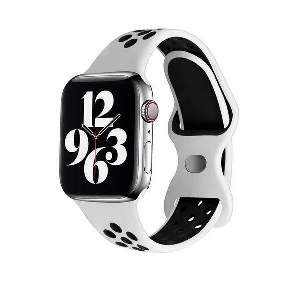 Apple Watch 1, 2, 3, 4, 5, 6, 7, 8, Se Nike Serisi Kordon S-m 38/40/41mm- Beyaz Siyah 10.Beyaz-Siyah - BW7