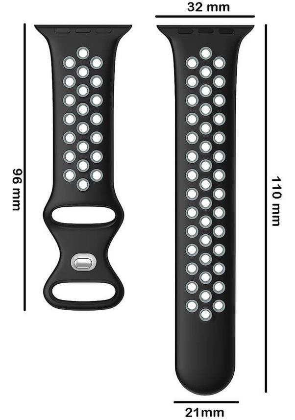 Apple Watch 1, 2, 3, 4, 5, 6, 7, 8, Se Nike Serisi Kordon S-m 38/40/41mm- Siyah Kırmızı 03.Siyah-Kırmızı - BW7