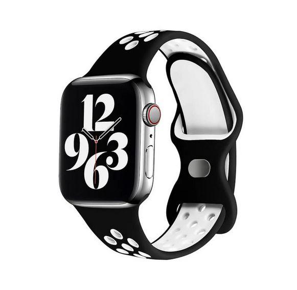 Apple Watch 1, 2, 3, 4, 5, 6, 7, 8, Se Nike Serisi Kordon S-m 42/44/45mm - Siyah Beyaz 04.Siyah-Beyaz - BW8