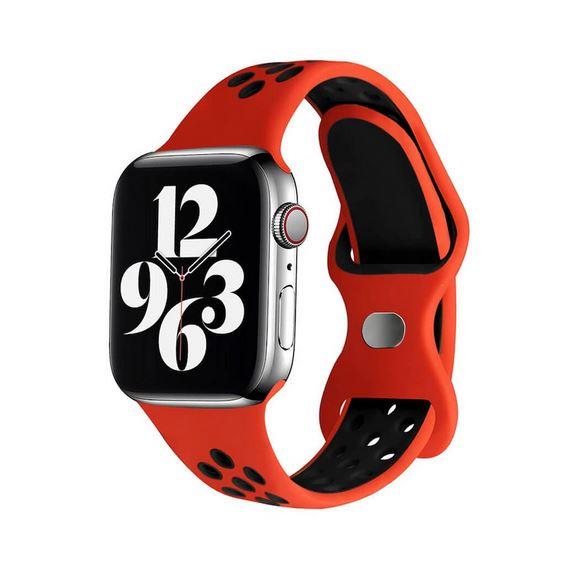 Apple Watch 1, 2, 3, 4, 5, 6, 7, 8, Se Nike Serisi Kordon S-m 42/44/45mm - Kırmızı Siyah 01.Kırmızı-Siyah - BW8