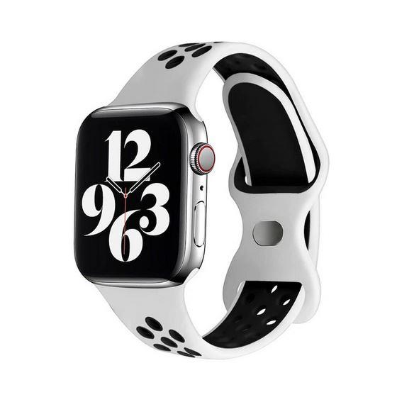 Apple Watch 1, 2, 3, 4, 5, 6, 7, 8, Se Nike Serisi Kordon M-l Beden 38/40/41mm - Beyaz Siyah 10.Beyaz-Siyah - BW9