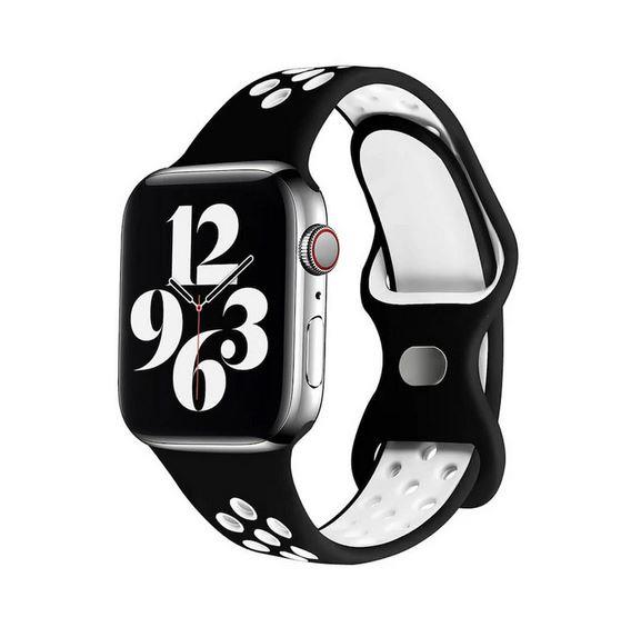 Apple Watch 1, 2, 3, 4, 5, 6, 7, 8, Se Nike Serisi Kordon M-l Beden 38/40/41mm - Siyah Beyaz 04.Siyah-Beyaz - BW9